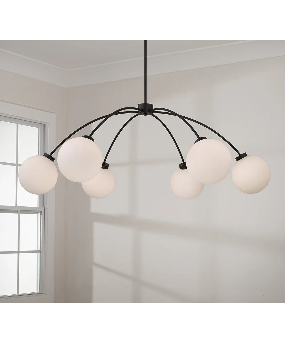 Amos 6-Light Chandelier Black Iron - Image 2