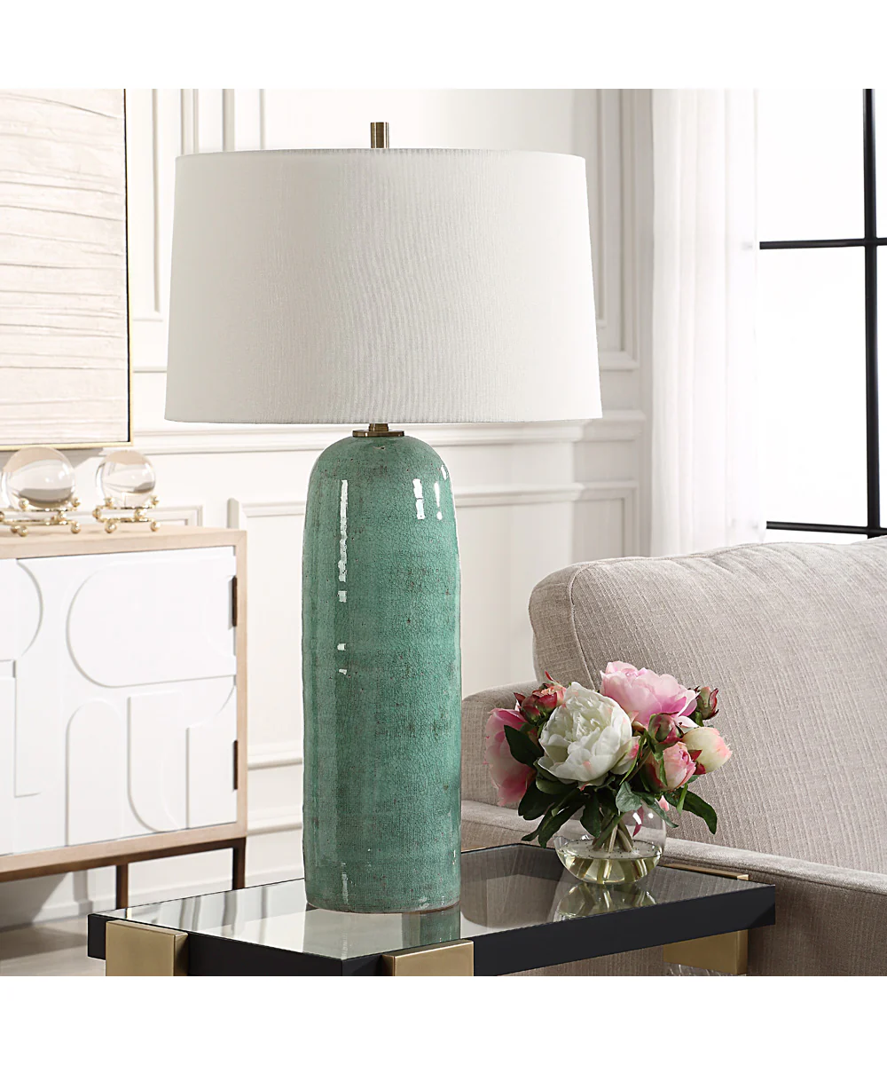 Andale Crackled Teal Table Lamp - Image 3