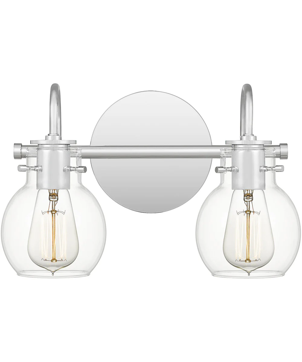 Andrews Medium 2-light Bath Light Polished Chrome