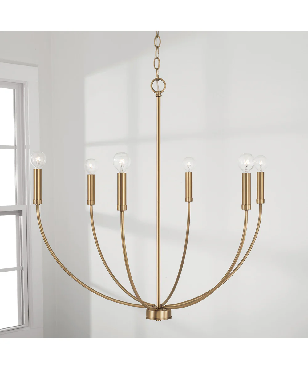 Ansley 6-Light Chandelier Aged Brass - Image 2