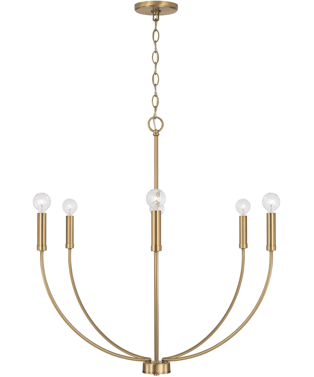 Ansley 6-Light Chandelier Aged Brass - Image 4