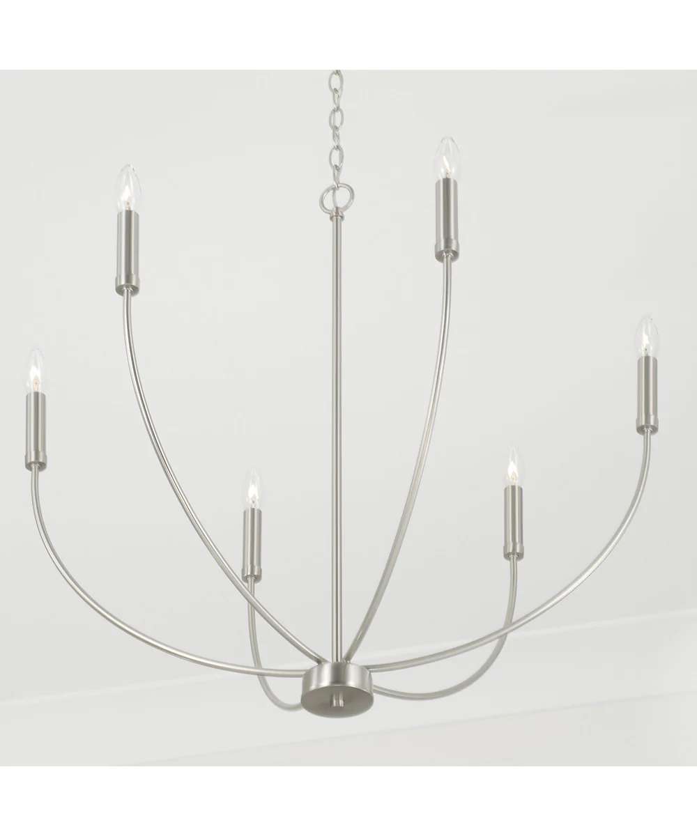 Ansley 6-Light Chandelier Brushed Nickel - Image 3