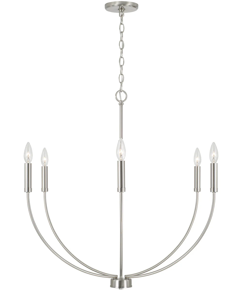 Ansley 6-Light Chandelier Brushed Nickel - Image 4