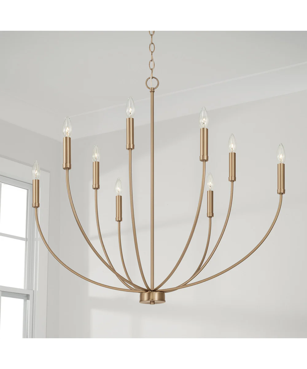 Ansley 9-Light Chandelier Aged Brass - Image 2