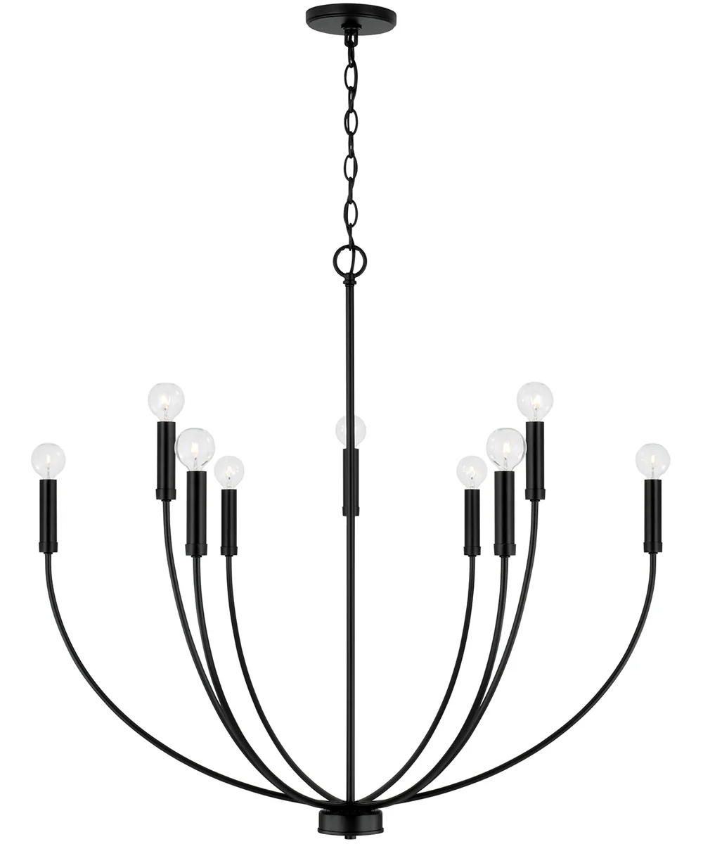Ansley 9-Light Chandelier Matte Black