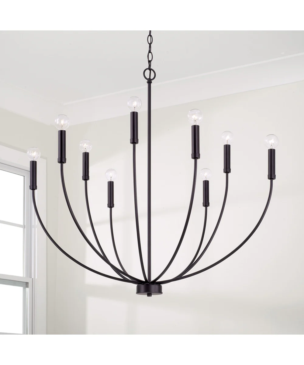 Ansley 9-Light Chandelier Matte Black - Image 3