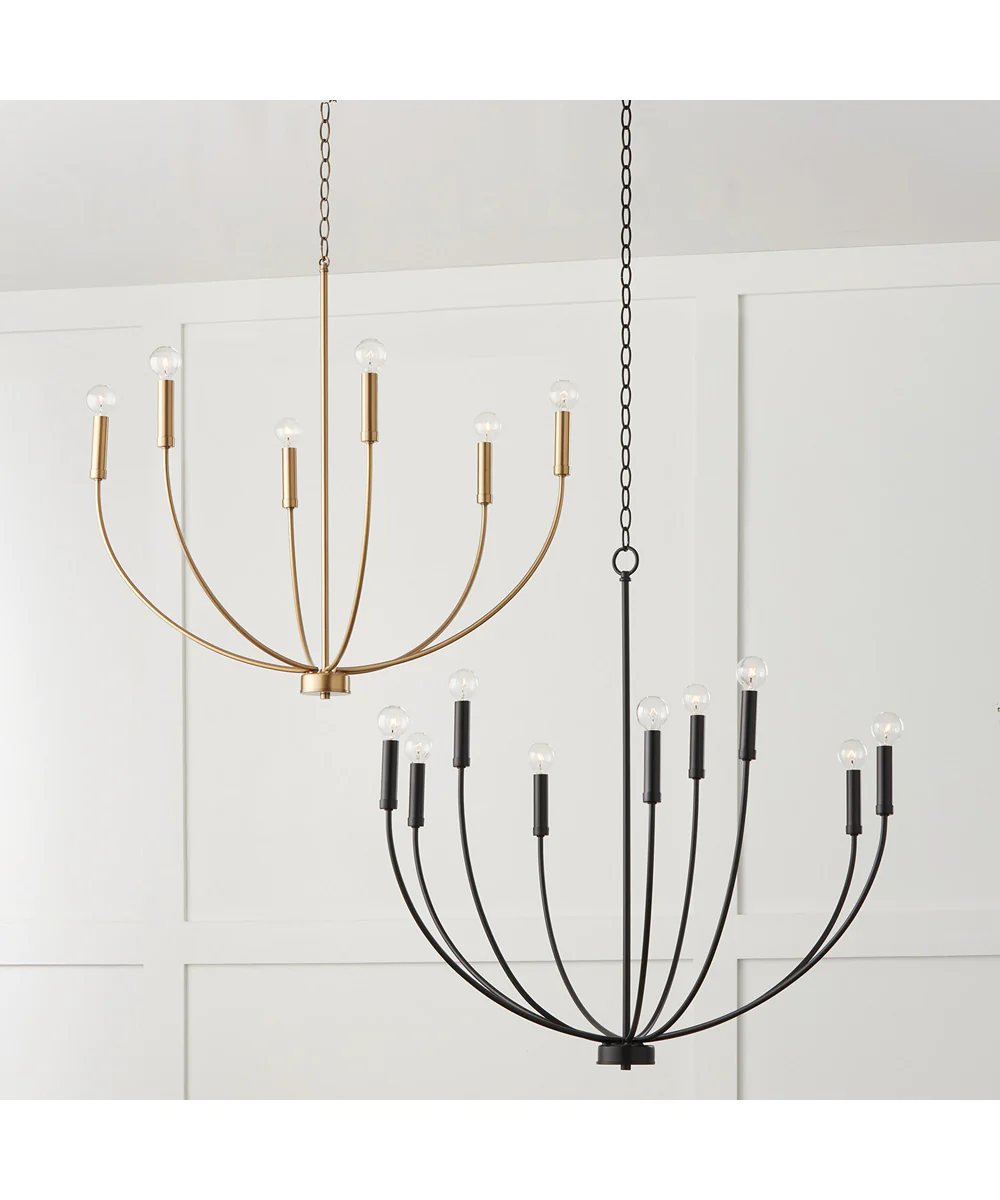 Ansley 9-Light Chandelier Matte Black - Image 4