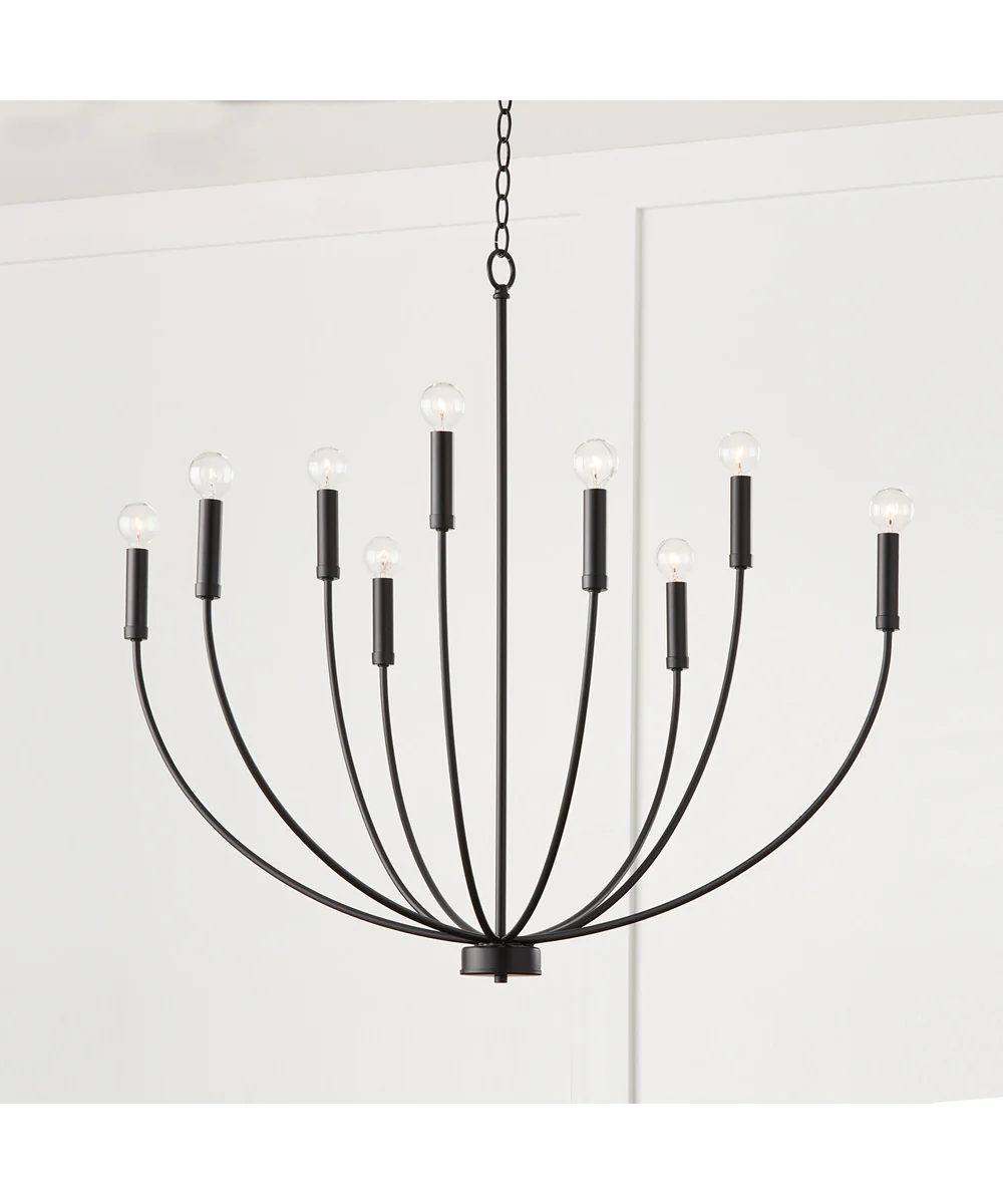 Ansley 9-Light Chandelier Matte Black - Image 5