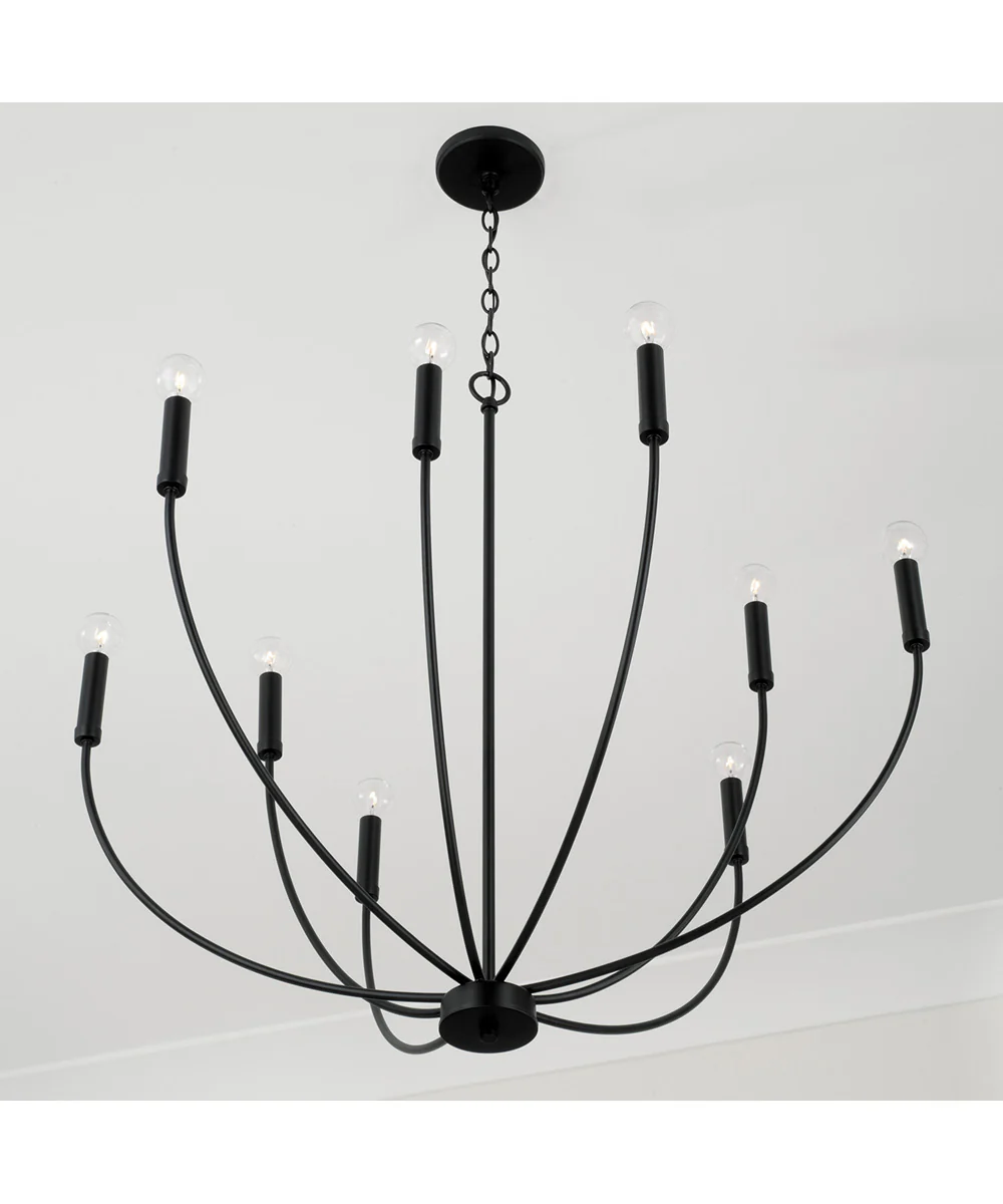 Ansley 9-Light Chandelier Matte Black - Image 6