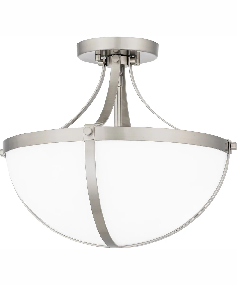 Antebellum Medium 2-light Semi Flush Mount Brushed Nickel - Image 2