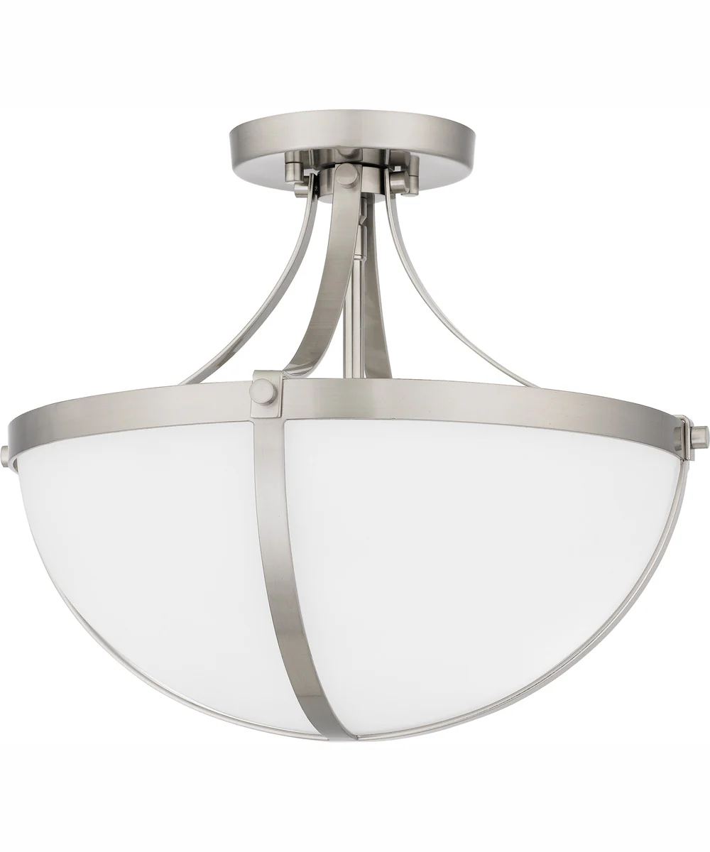 Antebellum Medium 2-light Semi Flush Mount Brushed Nickel - Image 3