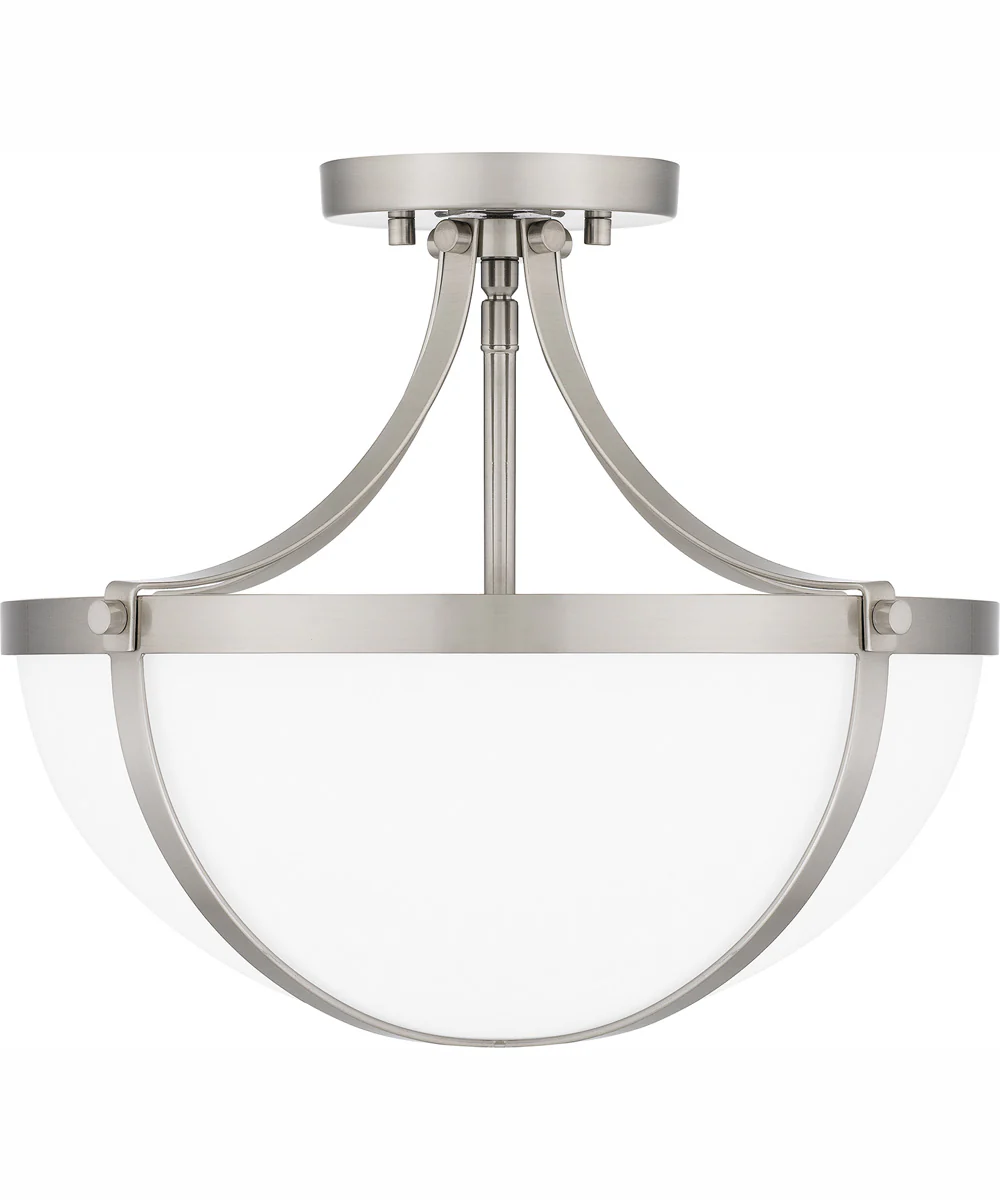 Antebellum Medium 2-light Semi Flush Mount Brushed Nickel - Image 4