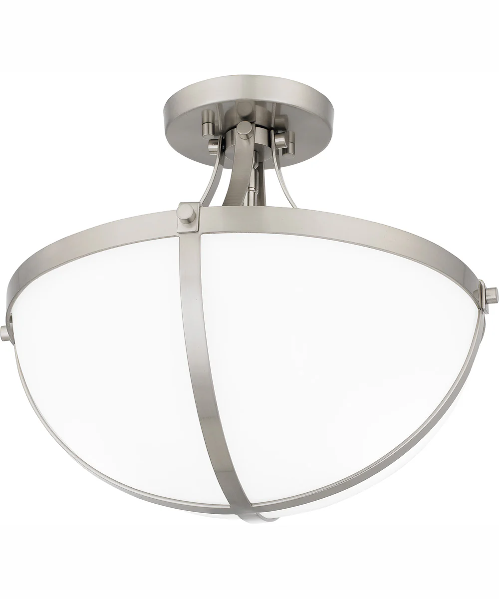 Antebellum Medium 2-light Semi Flush Mount Brushed Nickel - Image 5