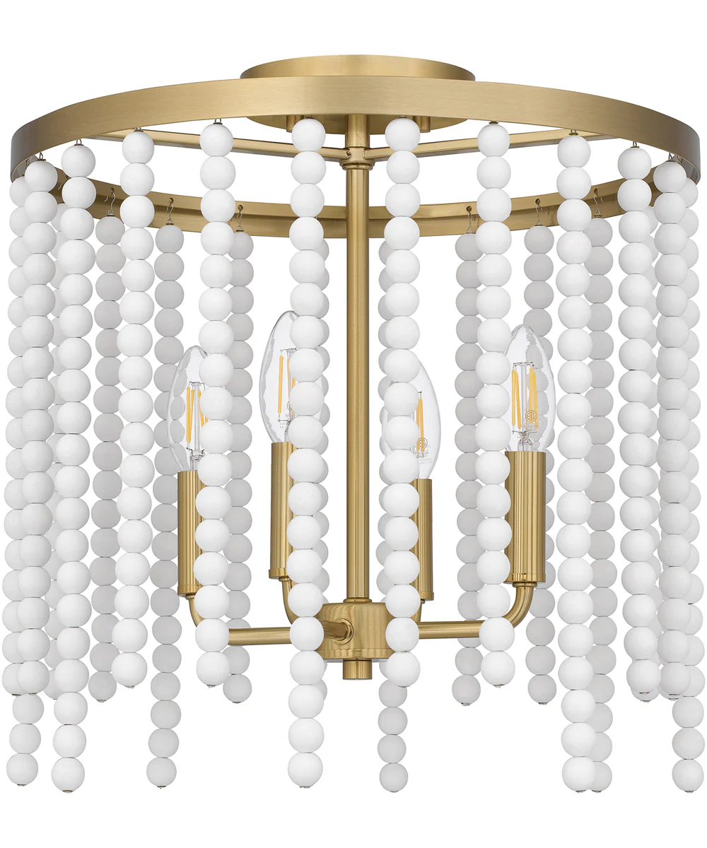 Apelle Medium 4-light Semi Flush Mount Aged Brass - Image 2