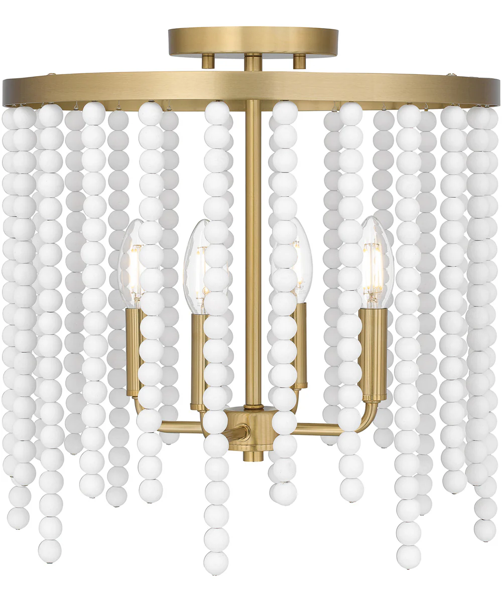 Apelle Medium 4-light Semi Flush Mount Aged Brass - Image 3