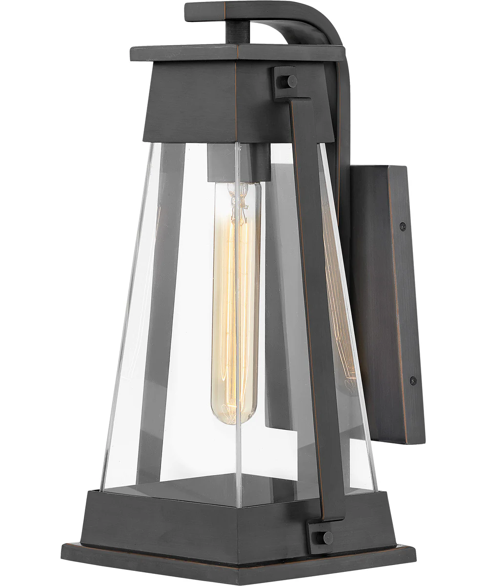 Arcadia 1-Light Medium Outdoor Wall Mount Lantern in Aged Copper Bronze