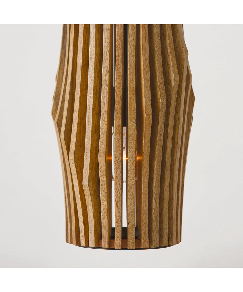 Archer 1-Light Pendant Light Wood and Matte Black - Image 3
