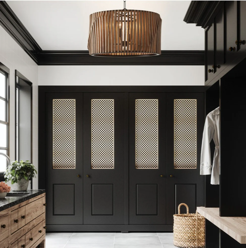 Archer 4-Light Pendant Light Wood and Matte Black - Image 2