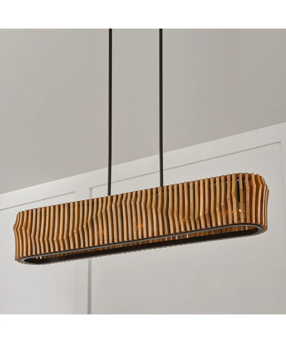 Archer 6-Light Island Light Wood and Matte Black - Image 2