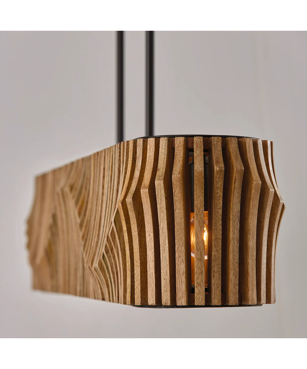 Archer 6-Light Island Light Wood and Matte Black - Image 3