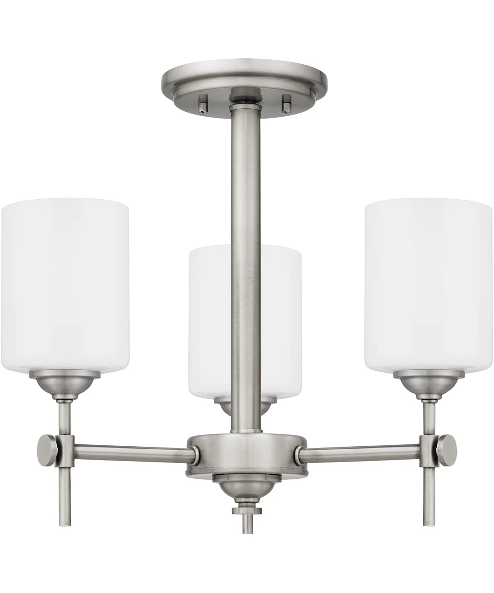 Aria 3-light Semi Flush Mount Antique Polished Nickel - Image 3