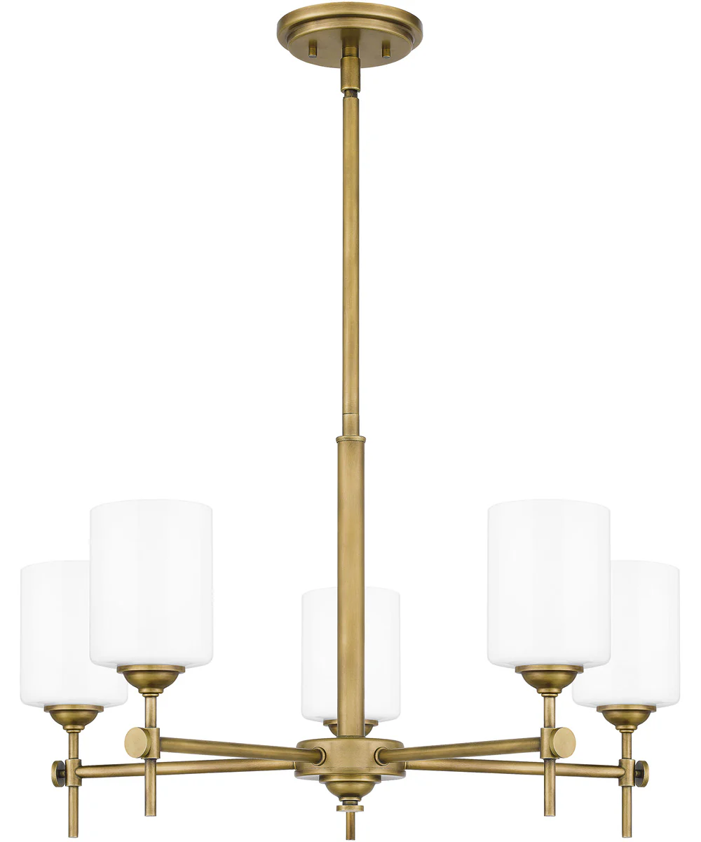 Aria 5-light Chandelier Weathered Brass
