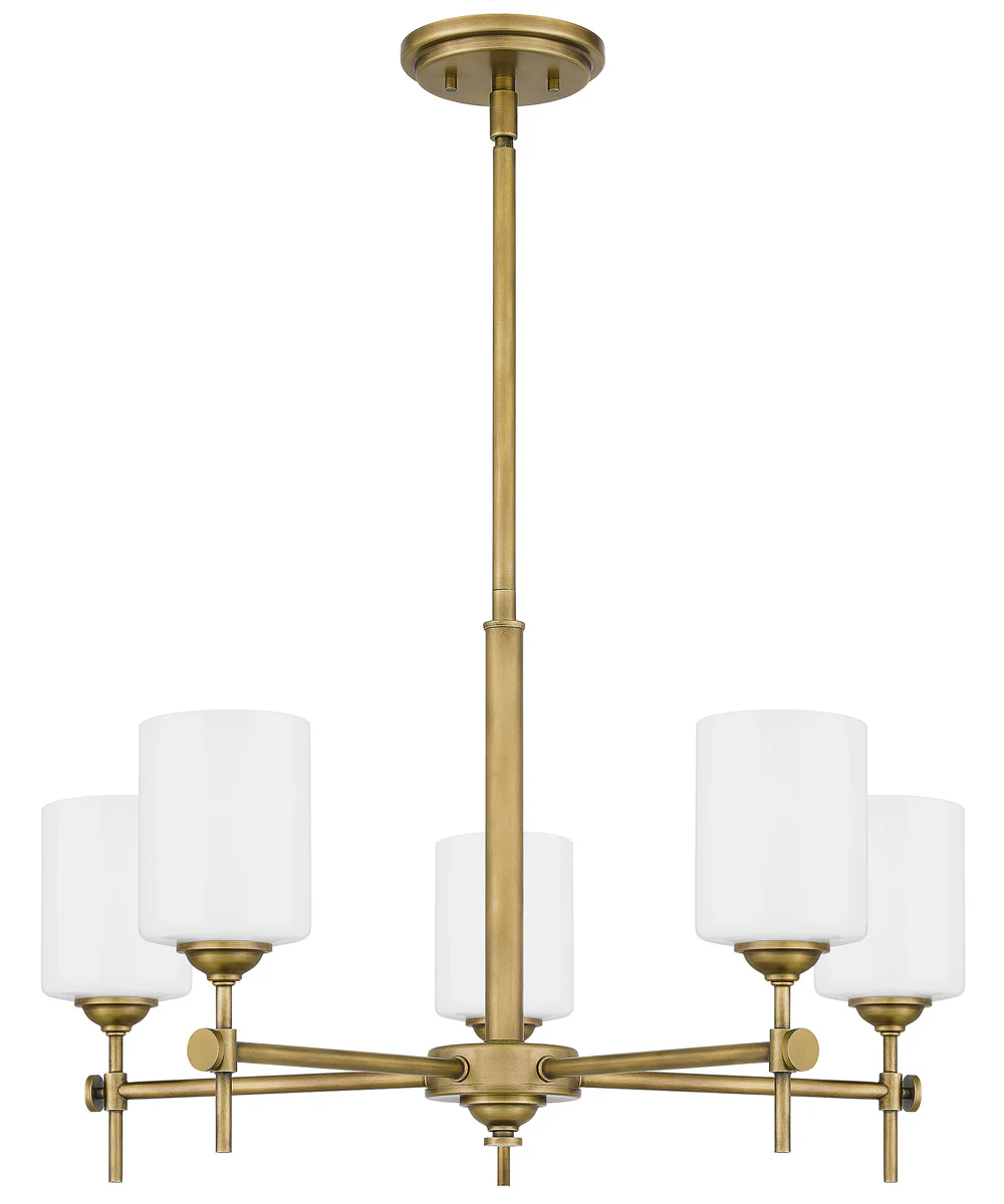Aria 5-light Chandelier Weathered Brass - Image 3
