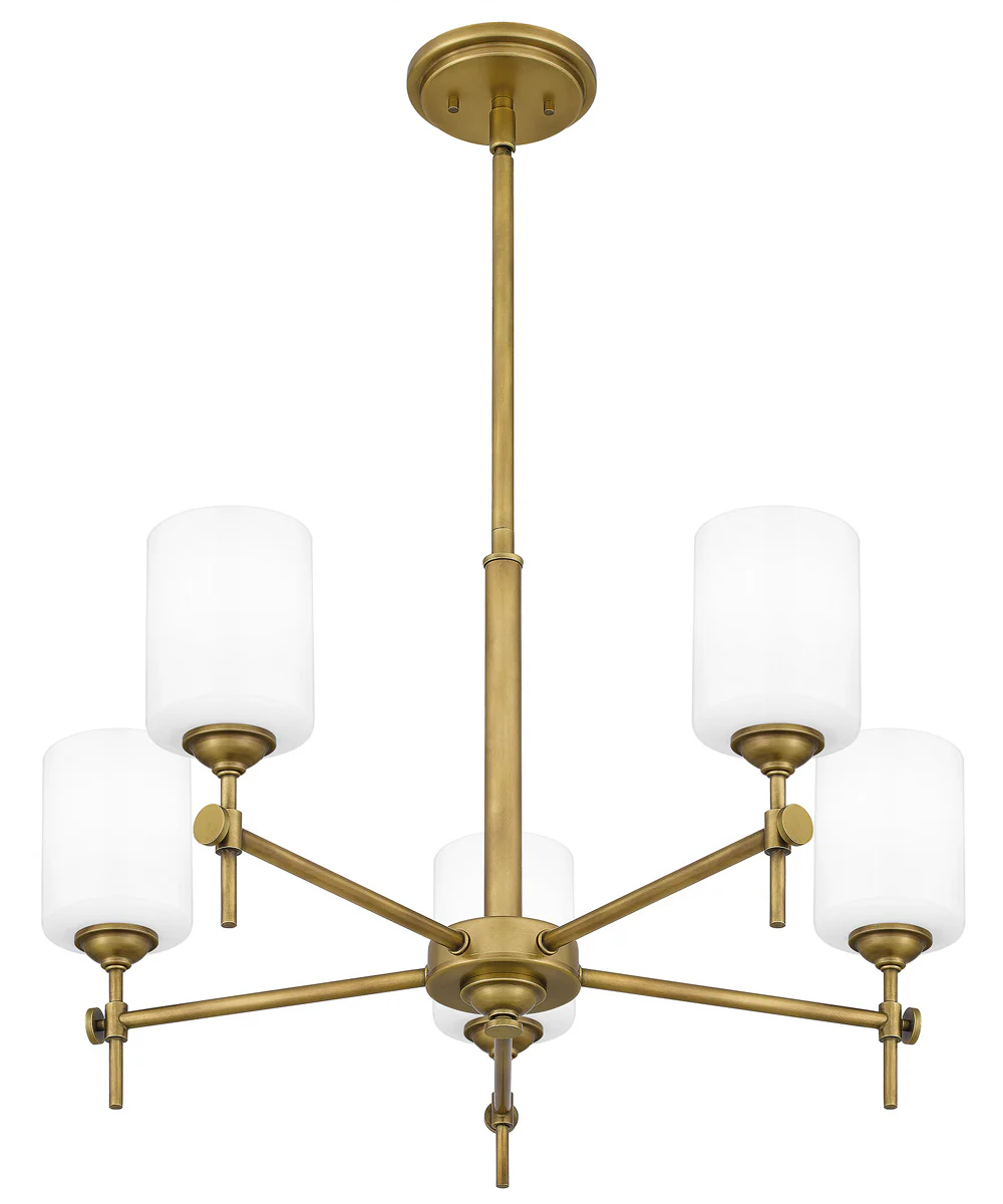 Aria 5-light Chandelier Weathered Brass - Image 5