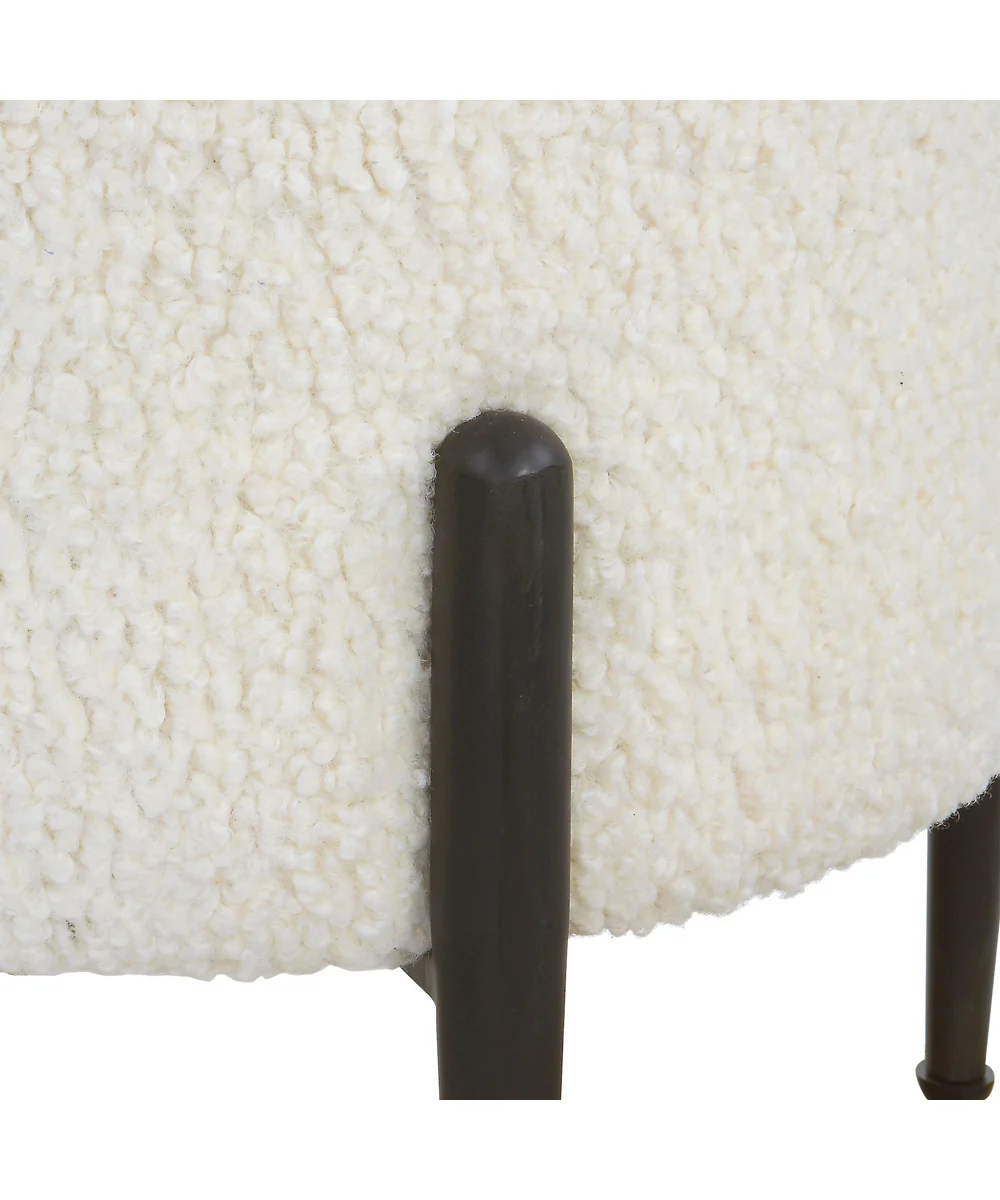 Arles White Shearling Ottoman - Image 4