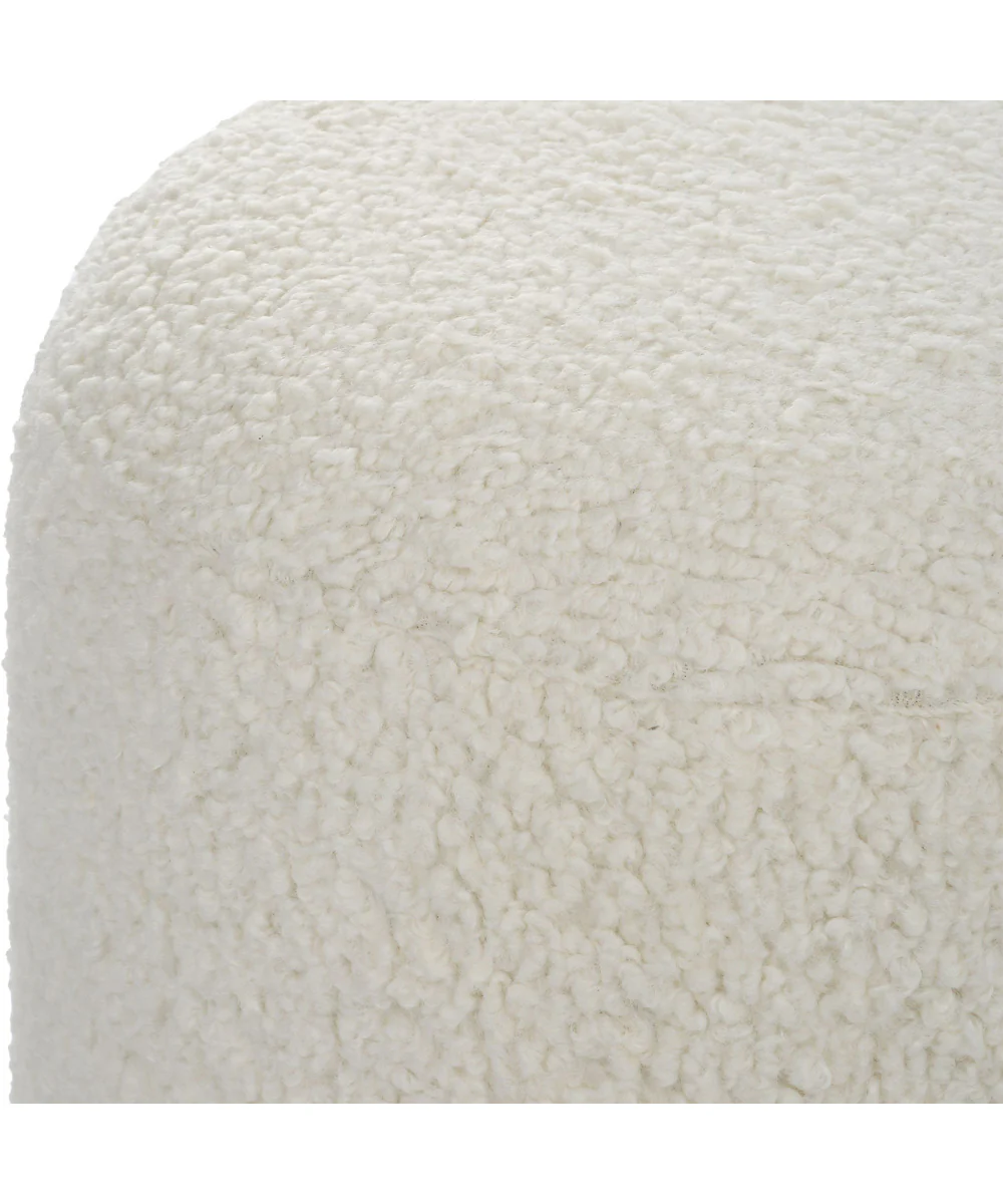 Arles White Shearling Ottoman - Image 5