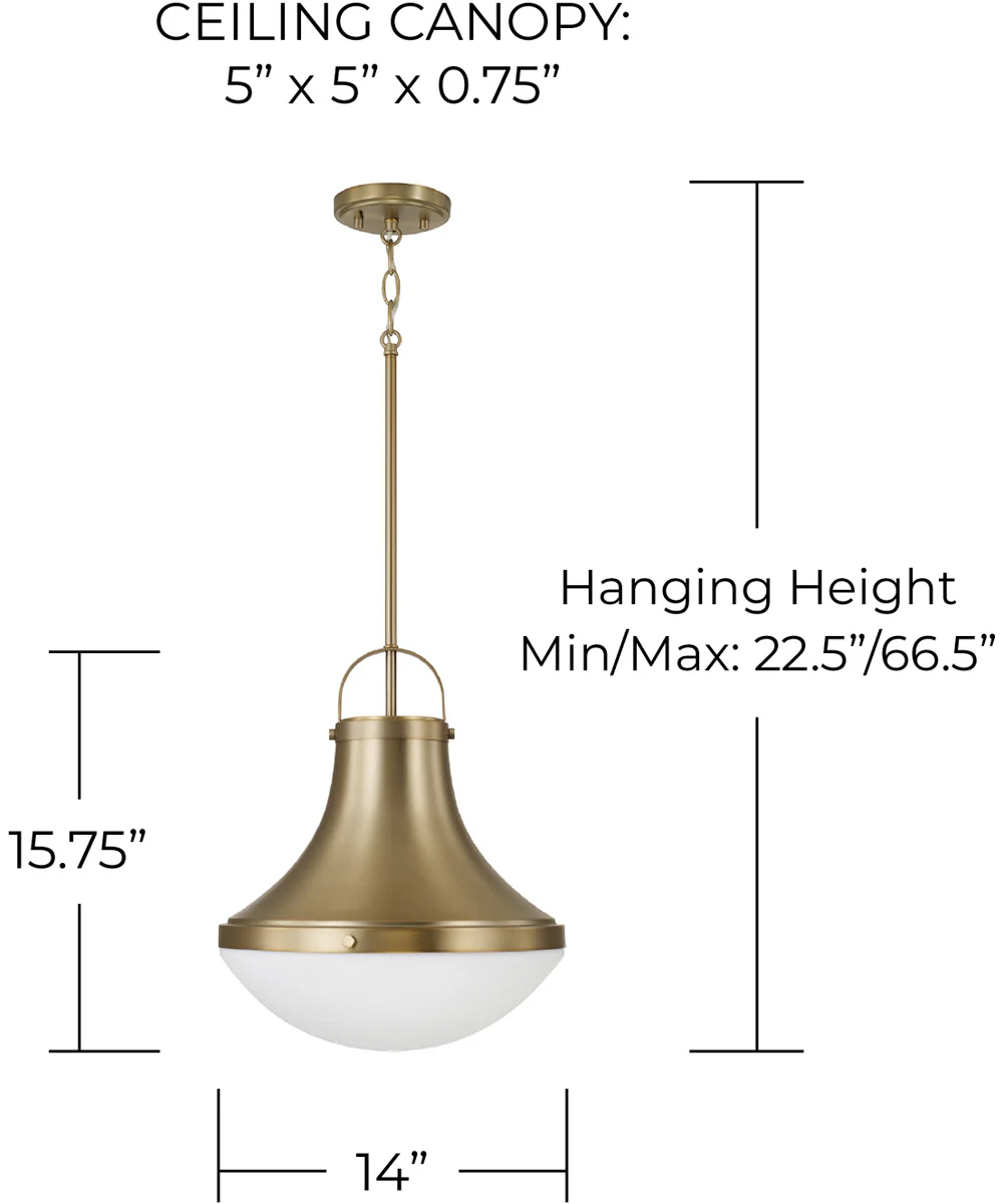 Arlo 1-Light Pendant Aged Brass - Image 5