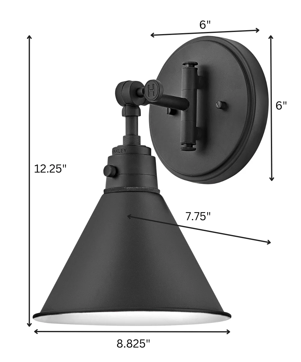 Arti 1-Light Small Single Light Sconce in Black - Image 2