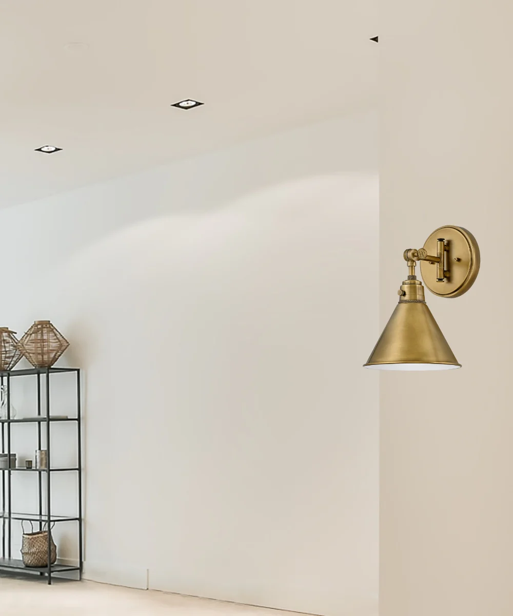 Arti 1-Light Small Single Light Sconce in Heritage Brass - Image 4