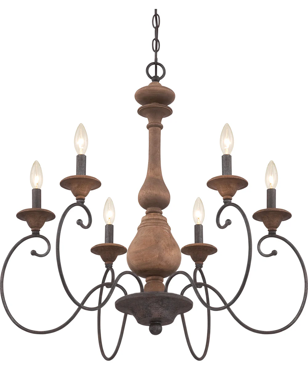 Auburn 6-light Chandelier Rustic Black - Image 4