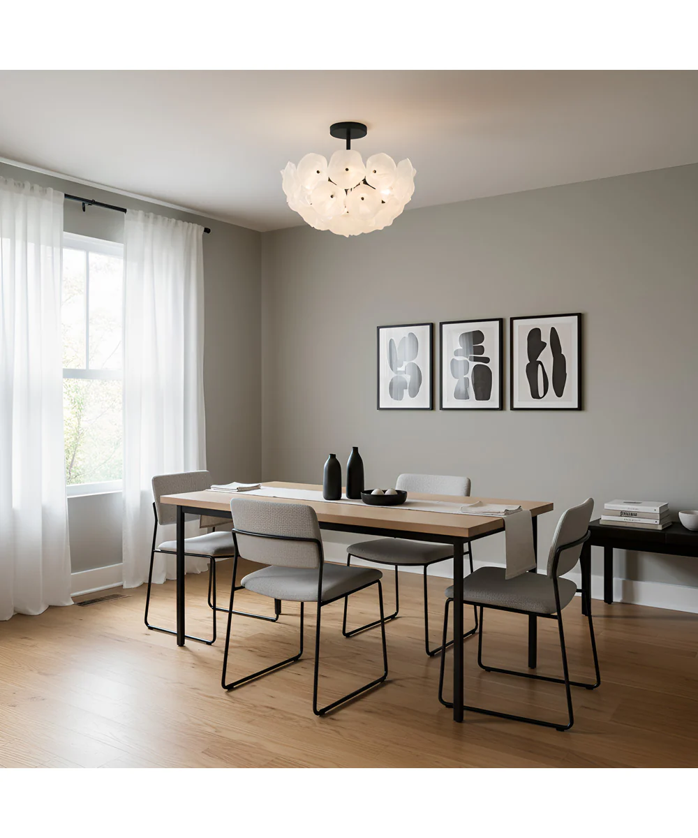Audrey 4-light Semi Flush Mount Matte Black - Image 3
