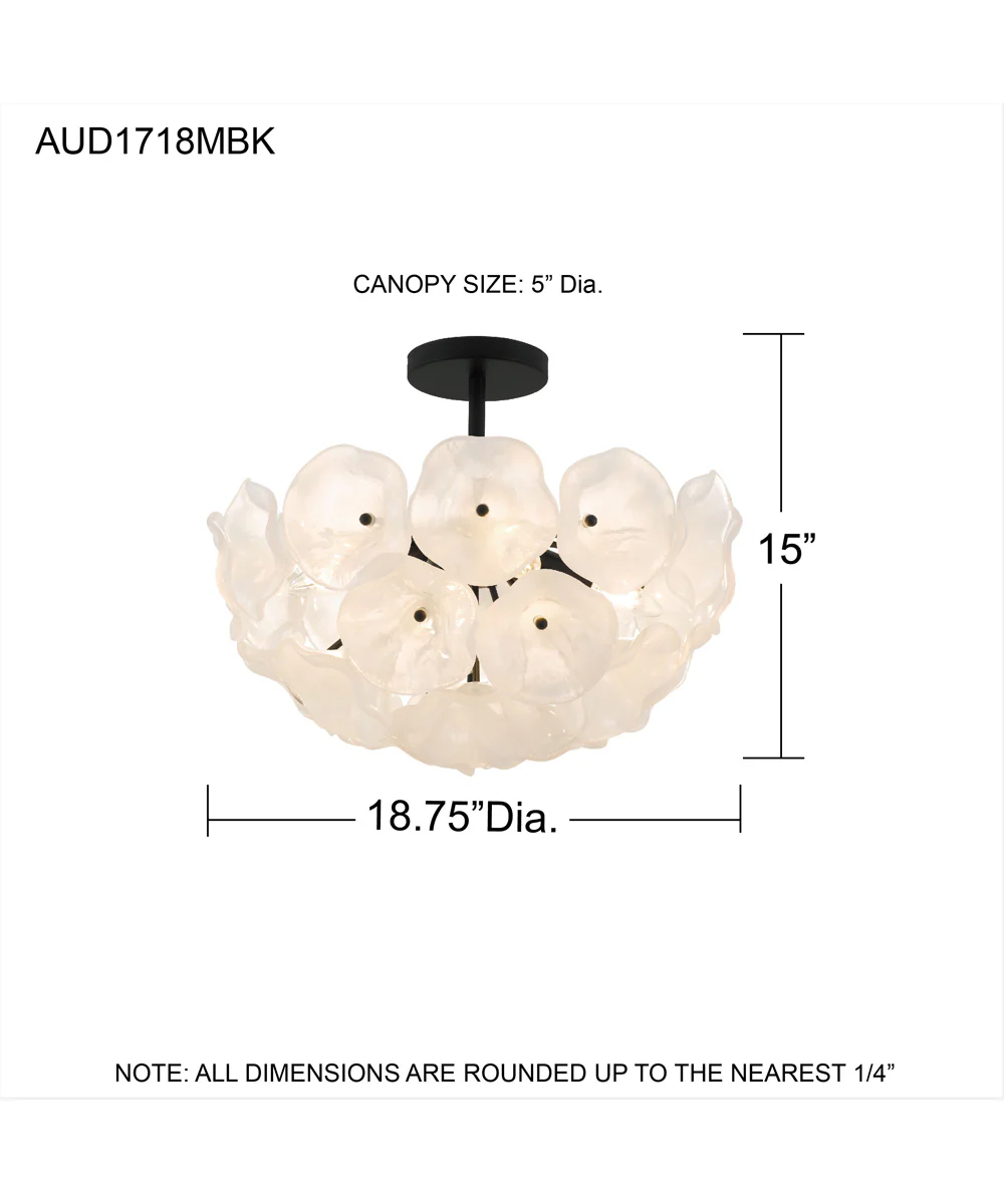 Audrey 4-light Semi Flush Mount Matte Black - Image 4