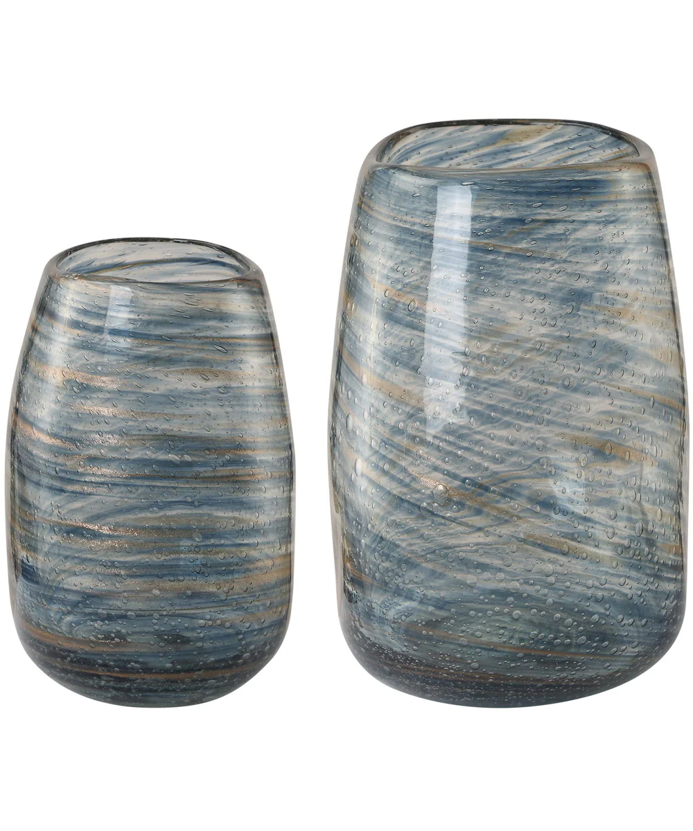 Aurora Swirl Glass Vases, Set of 2 - Image 3