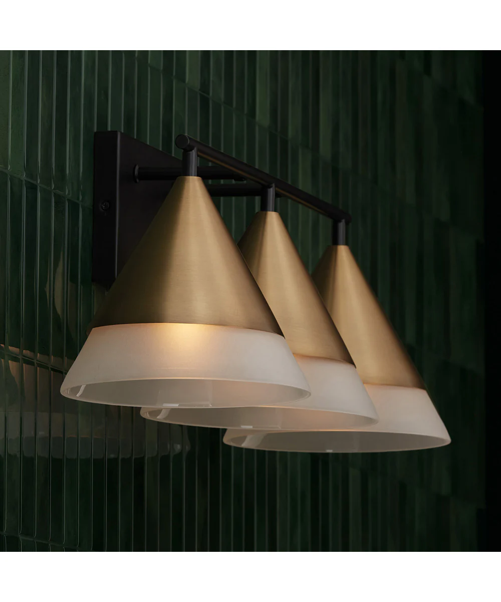 Avant 3-Light Vanity Aged Brass and Black - Image 2