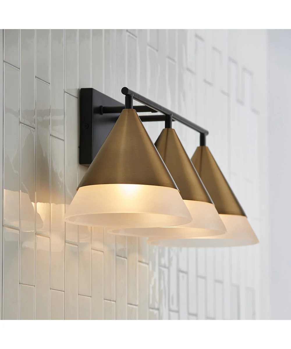 Avant 3-Light Vanity Aged Brass and Black - Image 3