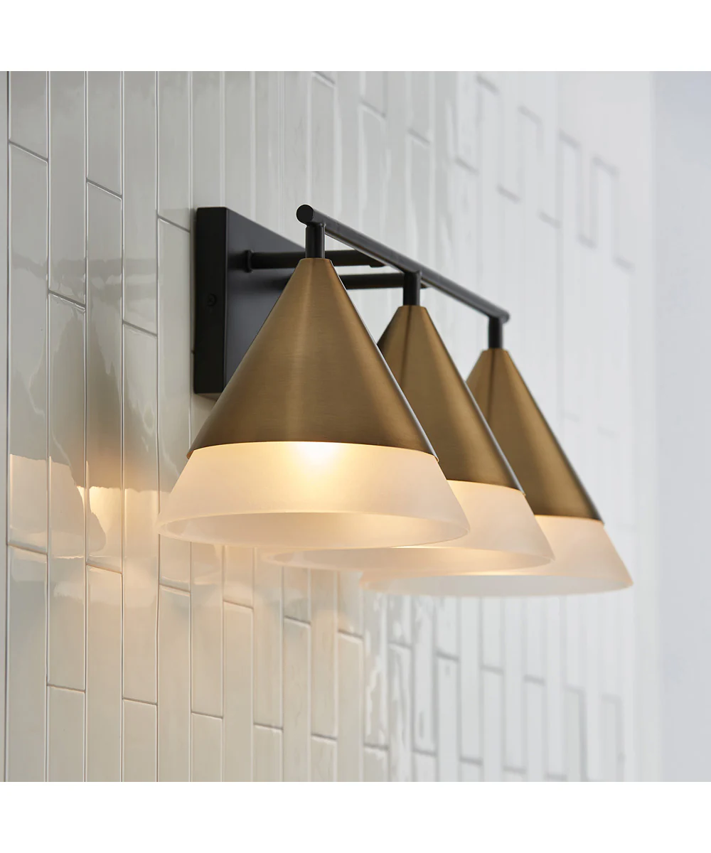 Avant 3-Light Vanity Aged Brass and Black - Image 4