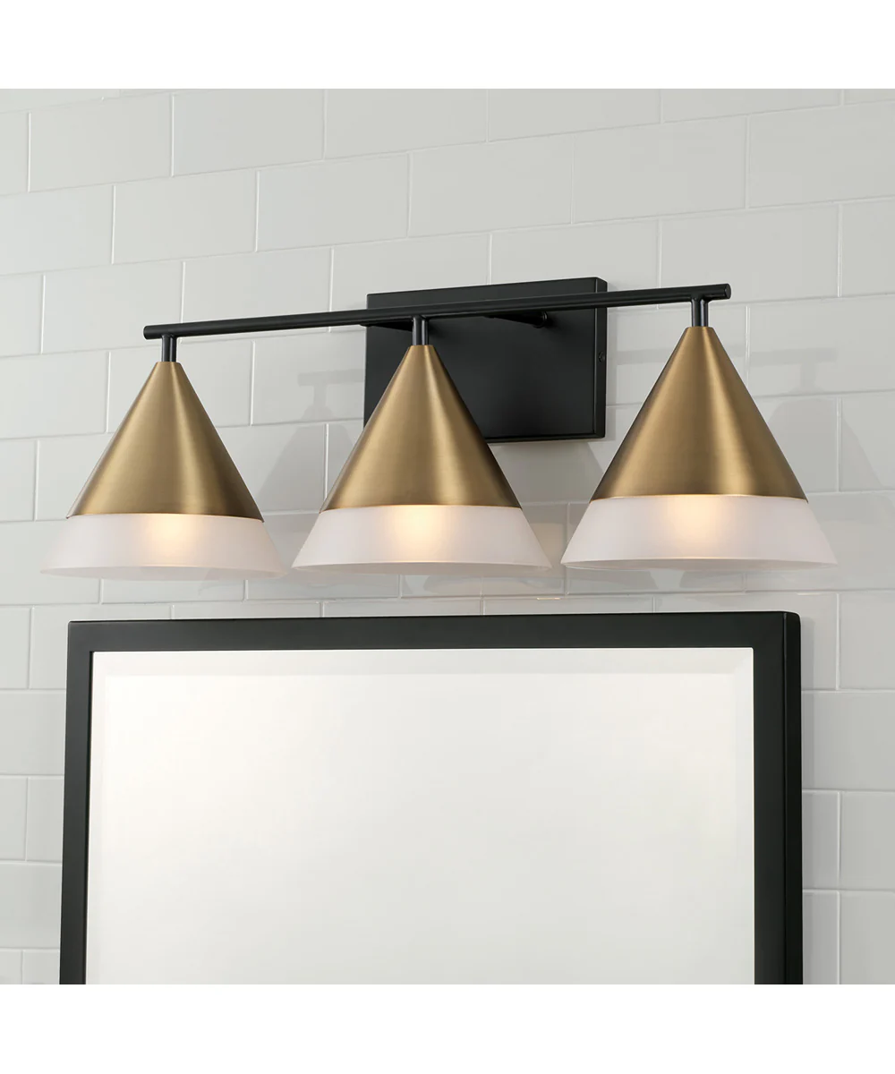 Avant 3-Light Vanity Aged Brass and Black - Image 5