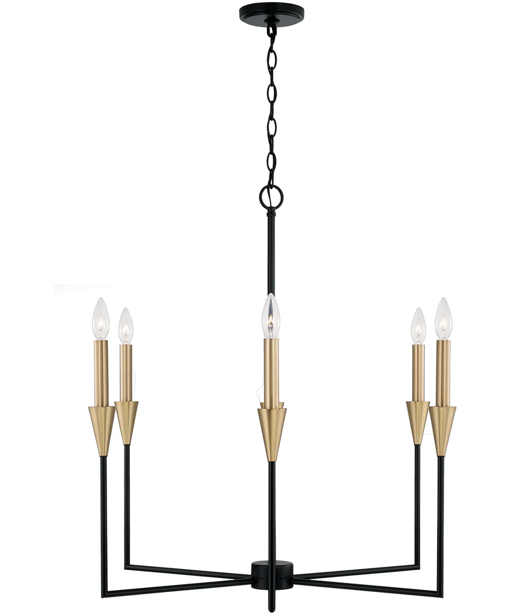 Avant 6-Light Chandelier Aged Brass and Black - Image 4