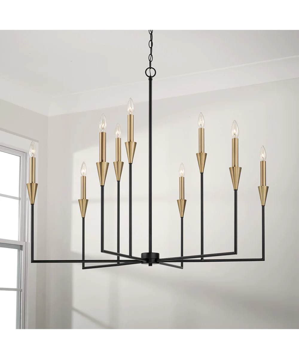 Avant 9-Light Chandelier Aged Brass and Black - Image 4