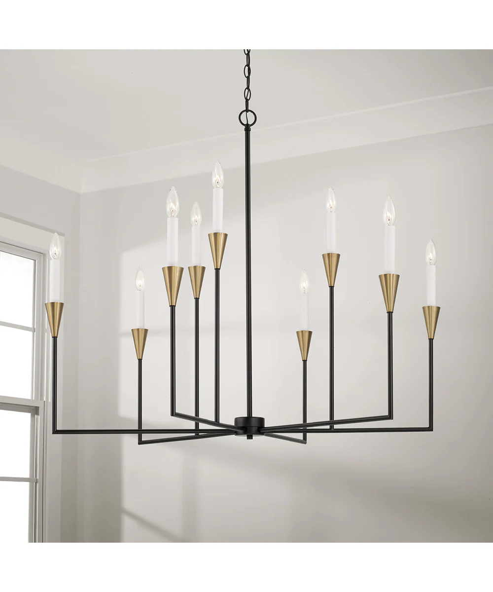 Avant 9-Light Chandelier Aged Brass and Black - Image 6