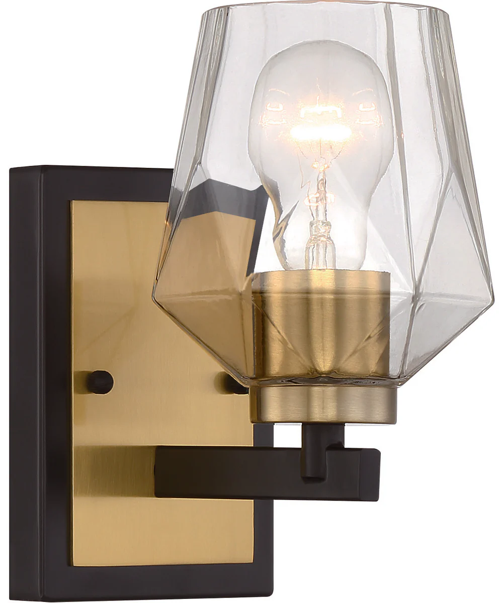 Avante Grand 1-Light Wall Sconce Flat Black/Satin Brass - Image 2