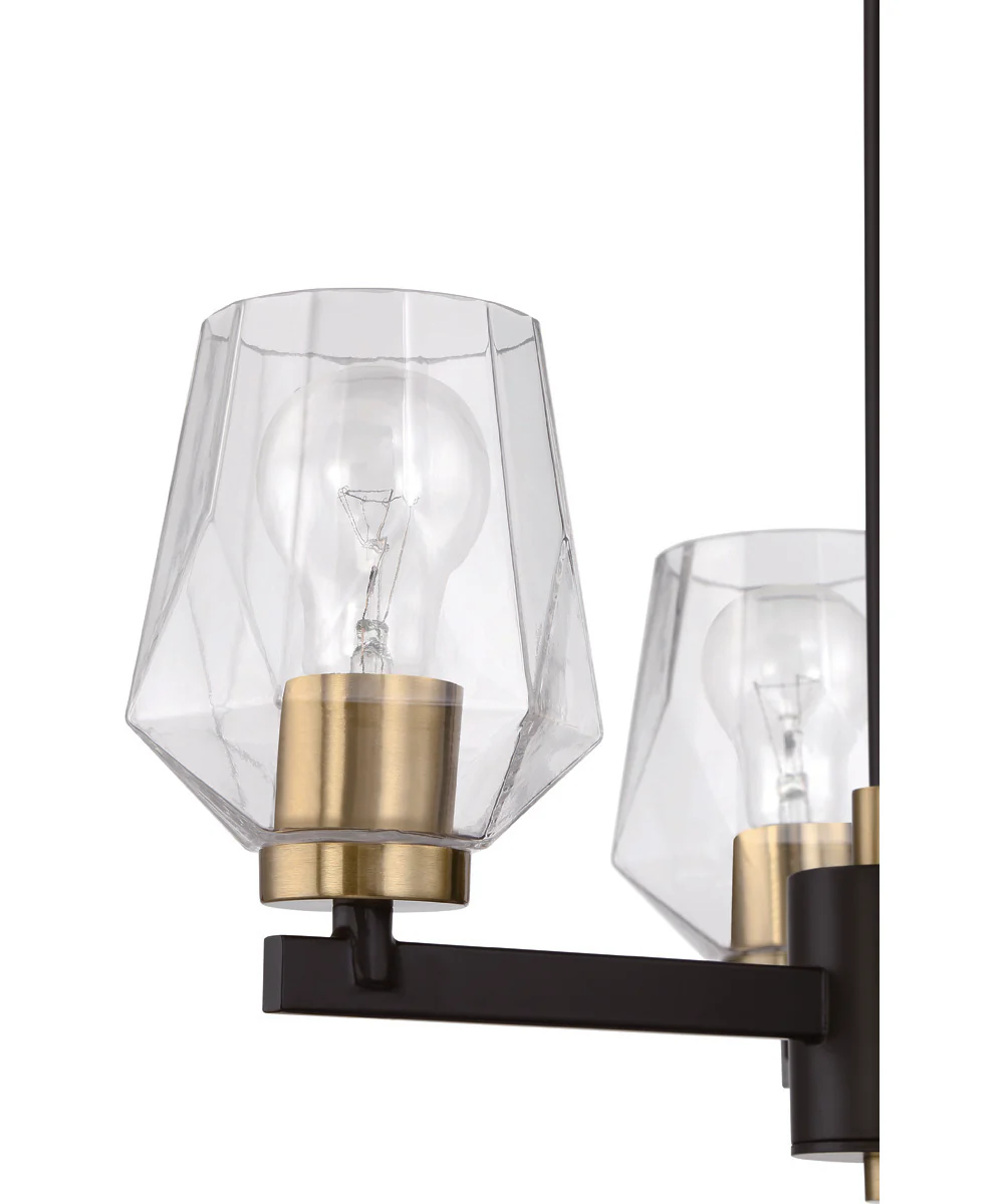Avante Grand 3-Light Chandelier Flat Black/Satin Brass - Image 6