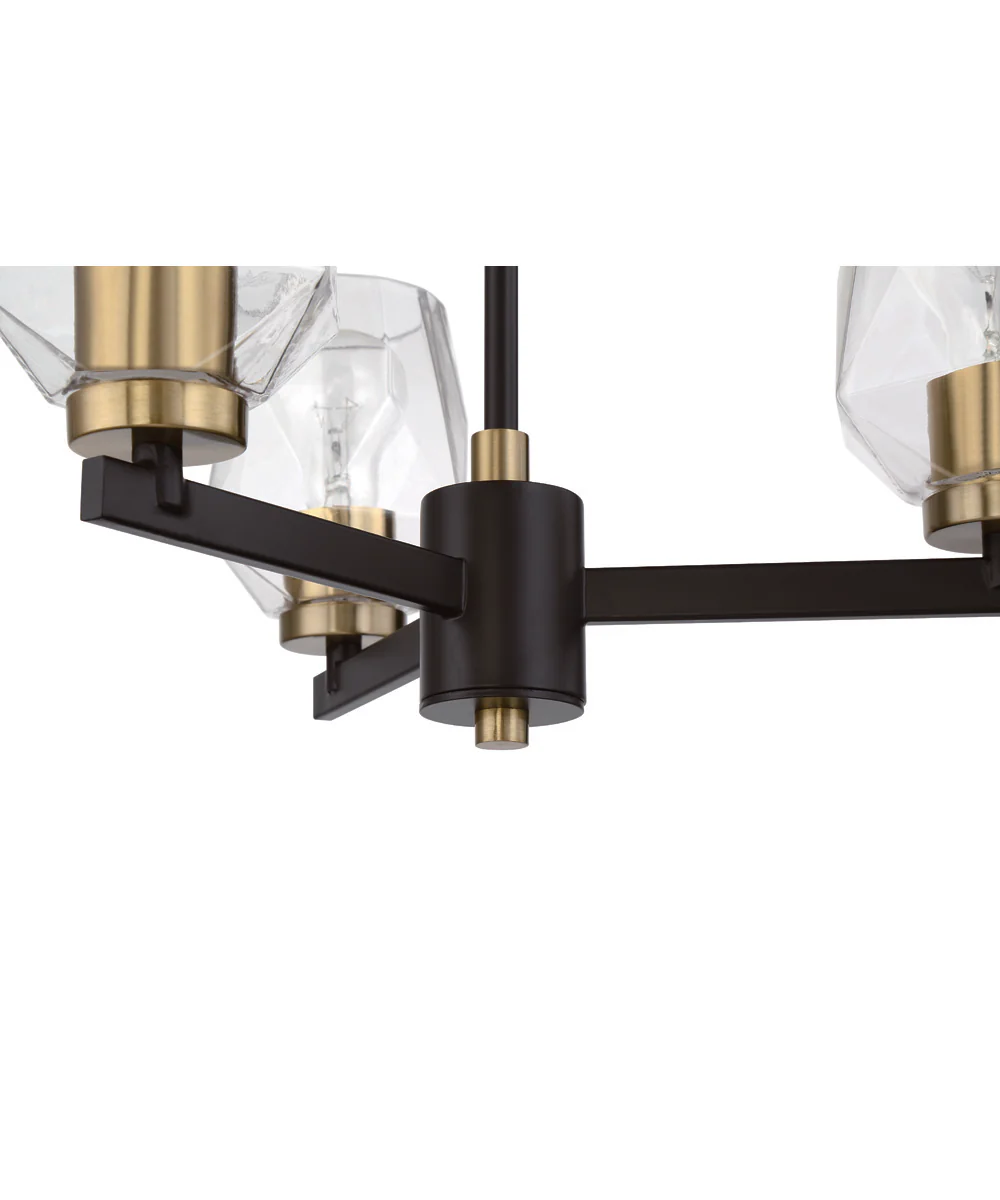 Avante Grand 3-Light Chandelier Flat Black/Satin Brass - Image 7