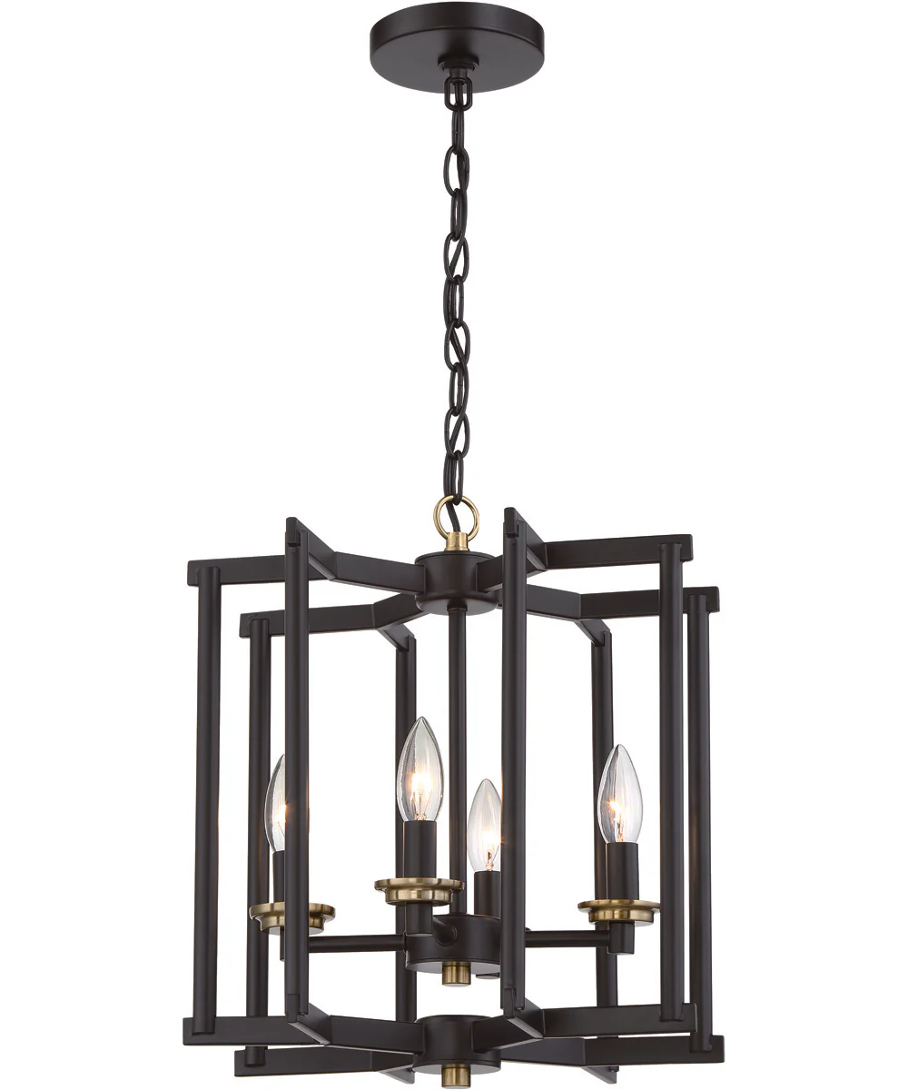 Avante Grand 4-Light Foyer Flat Black/Satin Brass - Image 2