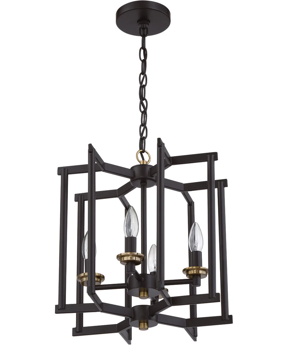 Avante Grand 4-Light Foyer Flat Black/Satin Brass - Image 3