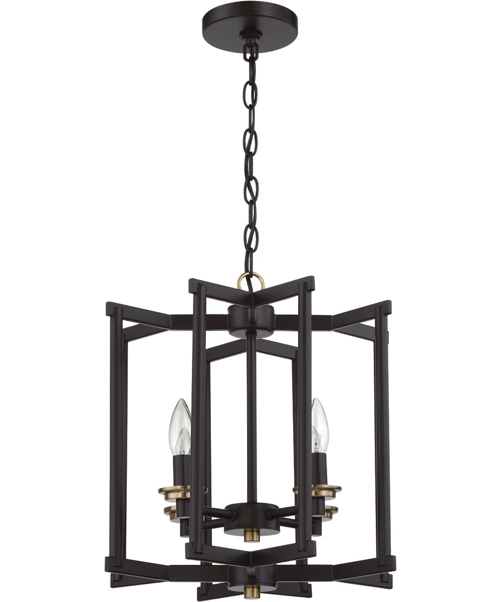 Avante Grand 4-Light Foyer Flat Black/Satin Brass - Image 4